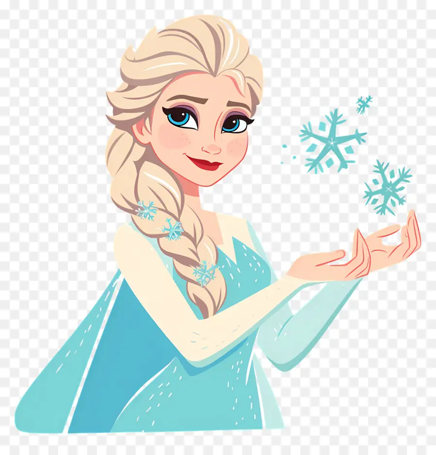 Princesse Elsa Congelée，Reine Des Glaces Bleue PNG