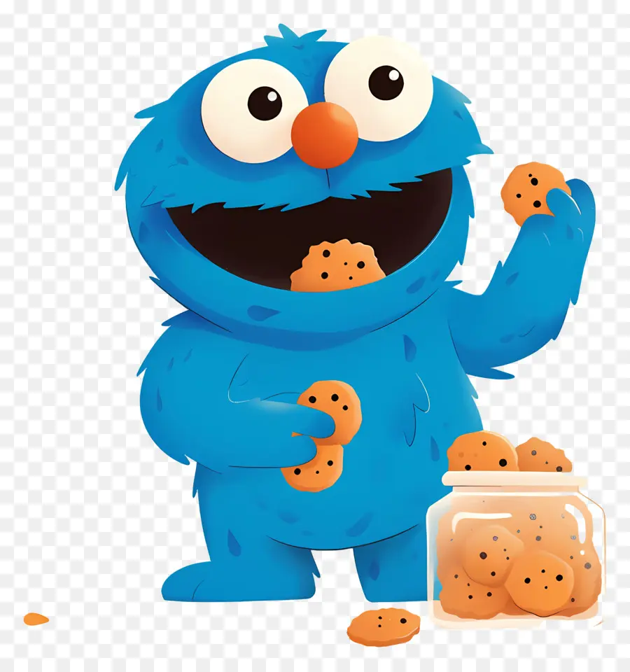 Monstre Aux Biscuits，Monstre Bleu PNG