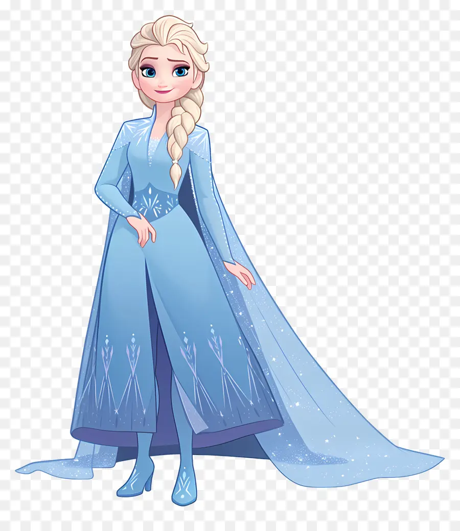 Princesse Elsa Congelée，Reine Des Glaces Bleue PNG