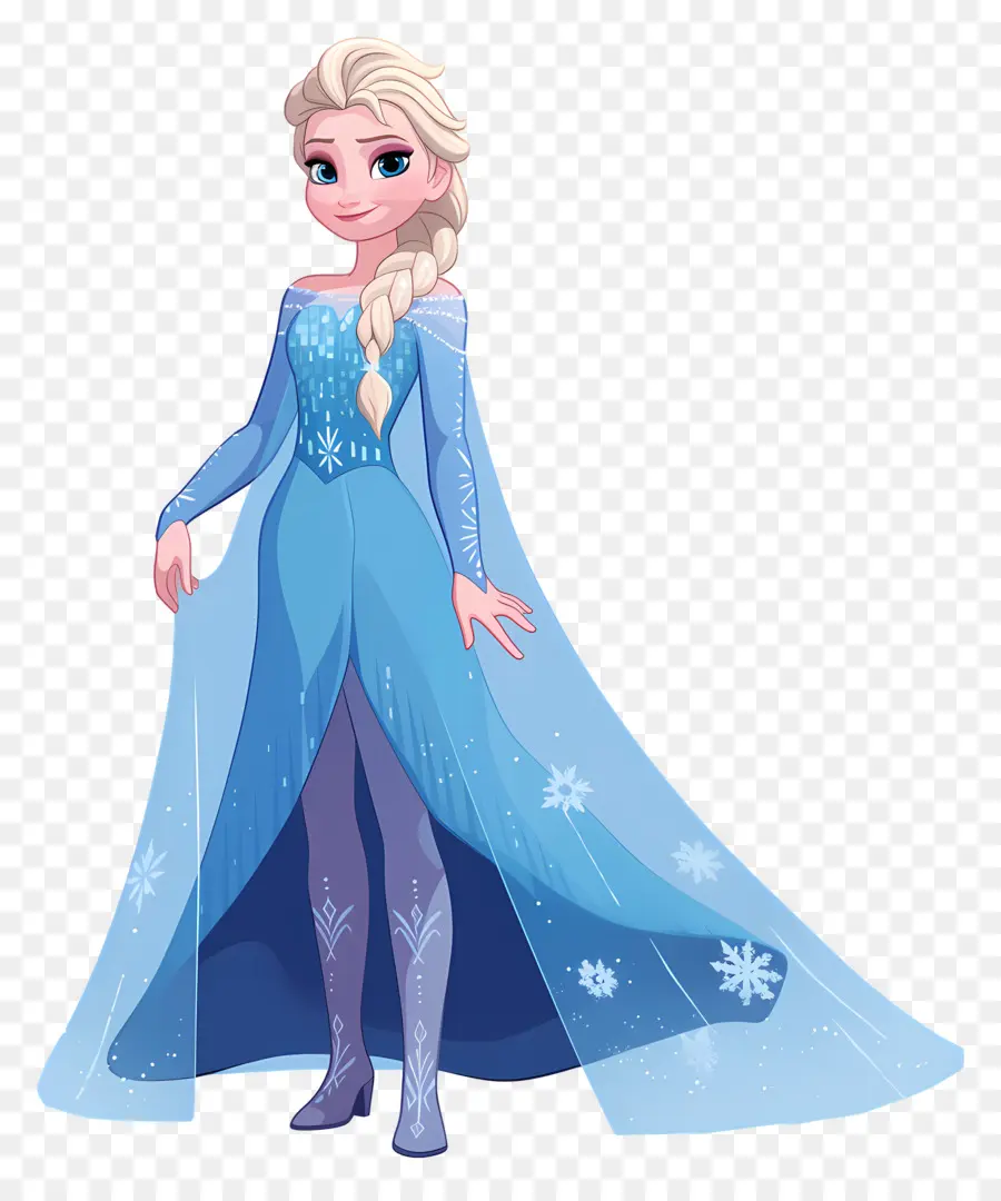 Princesse Elsa Congelée，Reine Des Glaces Bleue PNG