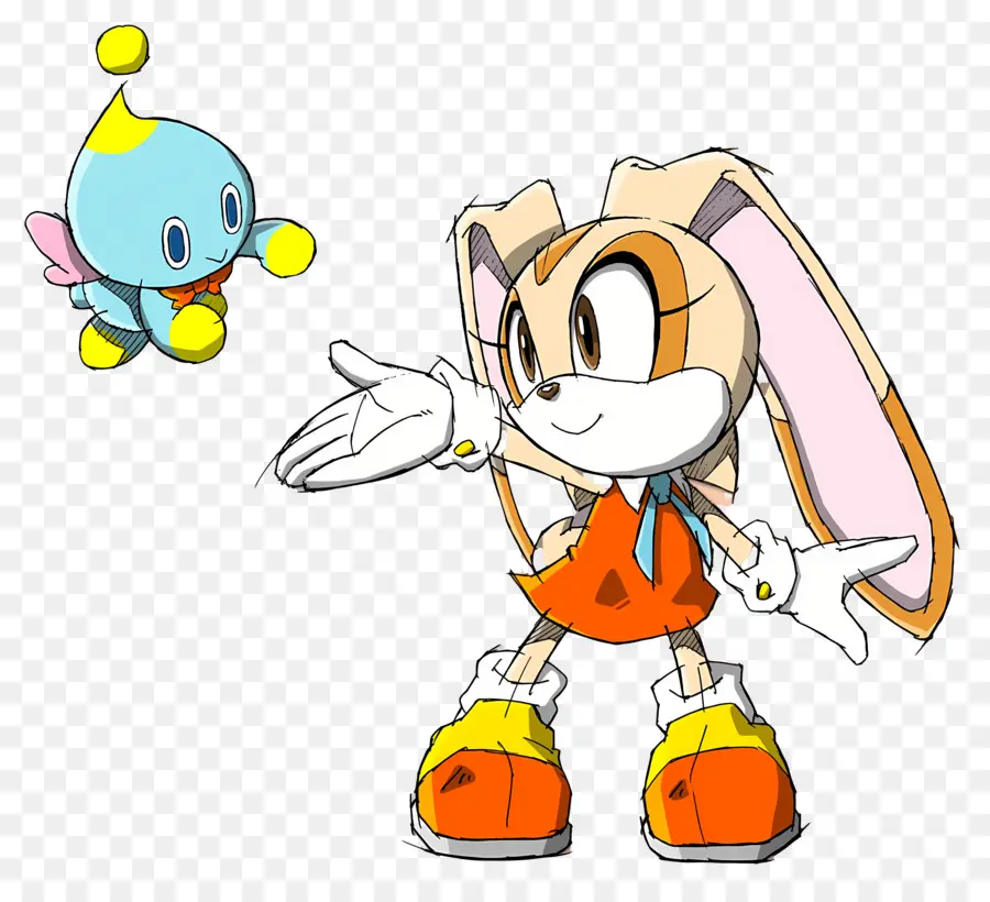 Sonic Le Hérisson，Personnage De Lapin Avec Petite Créature PNG