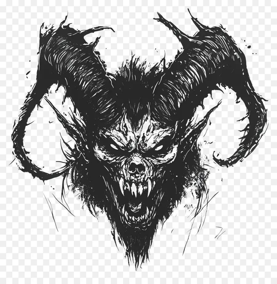 Diable D'halloween，Crâne Cornu PNG