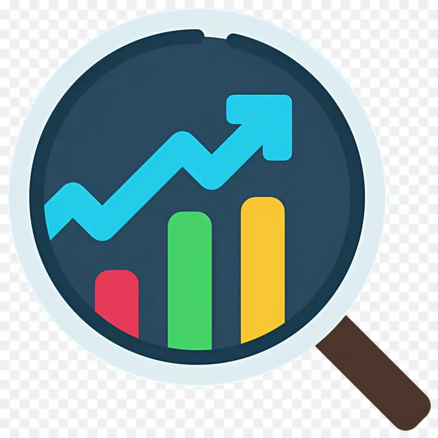 Recherche En Investissement，Loupe Avec Graphique PNG