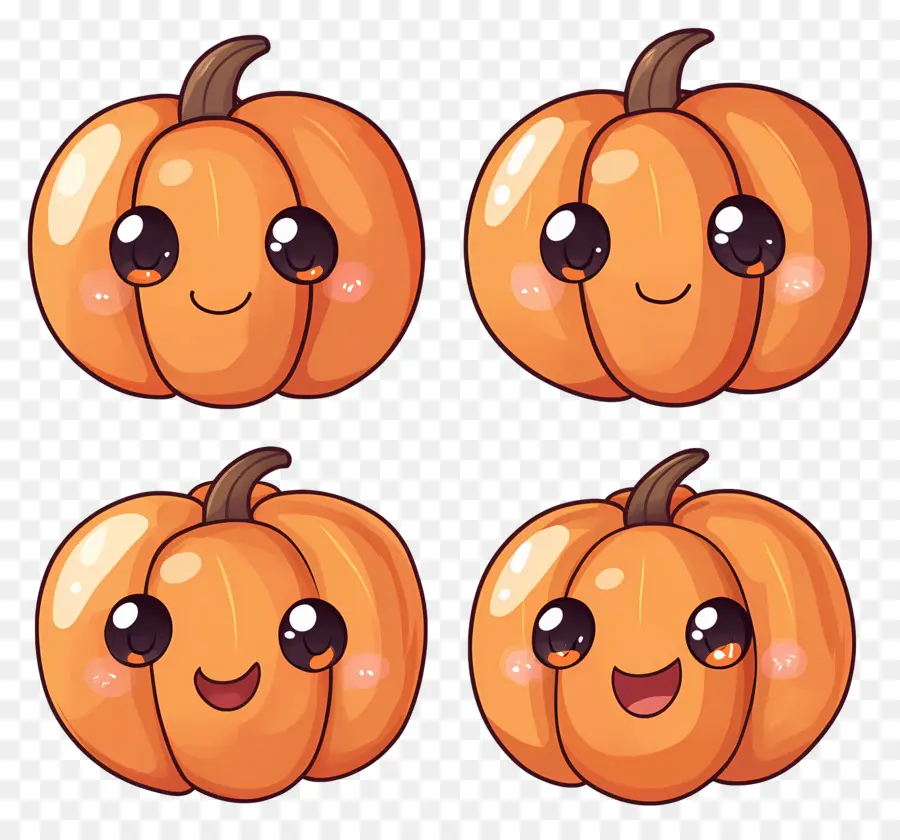 Citrouilles Mignonnes，Citrouilles Kawaii PNG