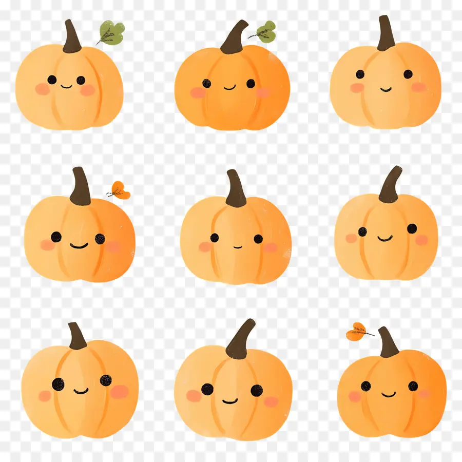 Citrouilles Mignonnes，Souriant PNG