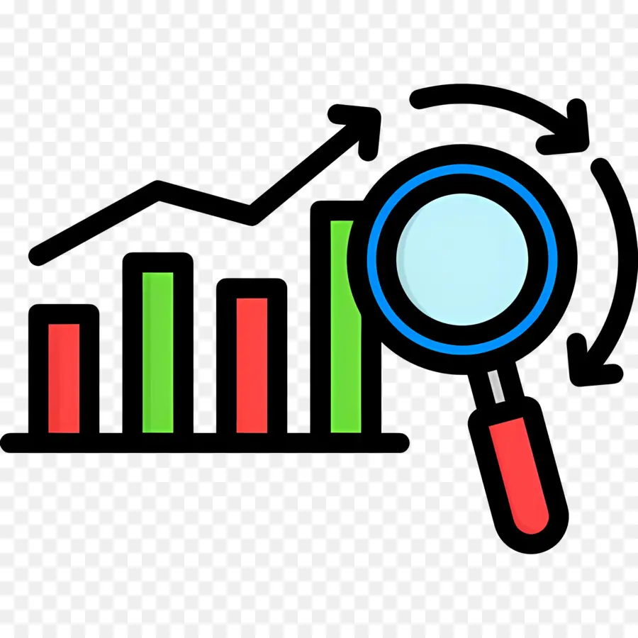 Recherche En Investissement，Loupe Avec Graphique PNG