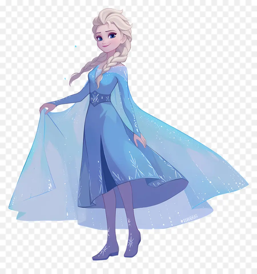 Princesse Elsa Congelée，Reine Des Glaces Bleue PNG