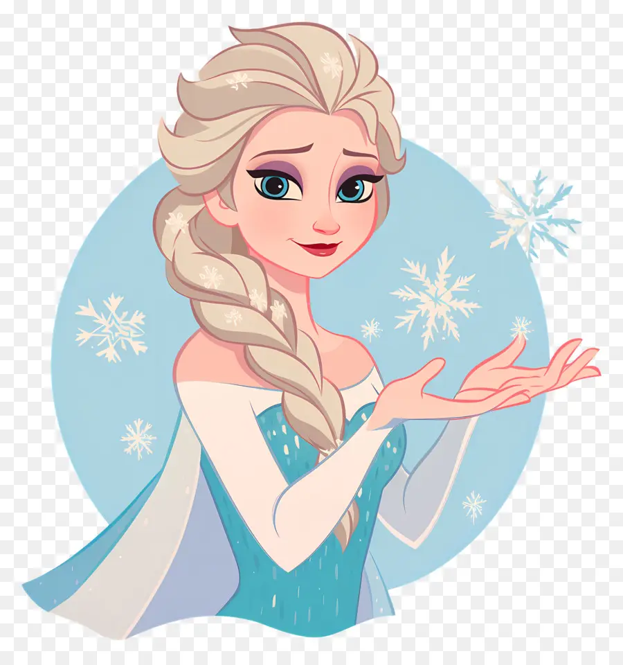 Princesse Elsa Congelée，Reine Des Glaces Bleue PNG