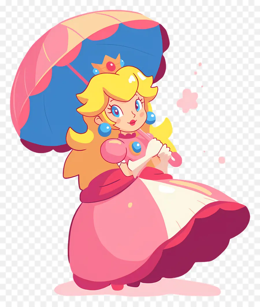 Princesse Pêche，Princesse Avec Parasol PNG