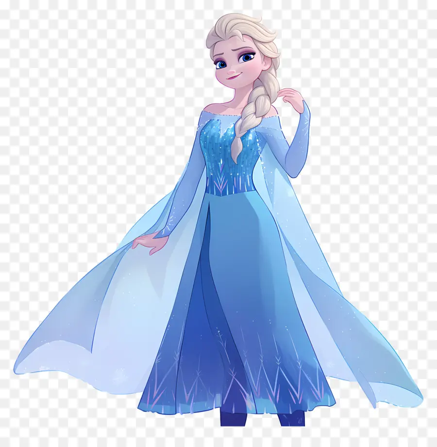 Princesse Elsa Congelée，Reine Des Glaces Bleue PNG