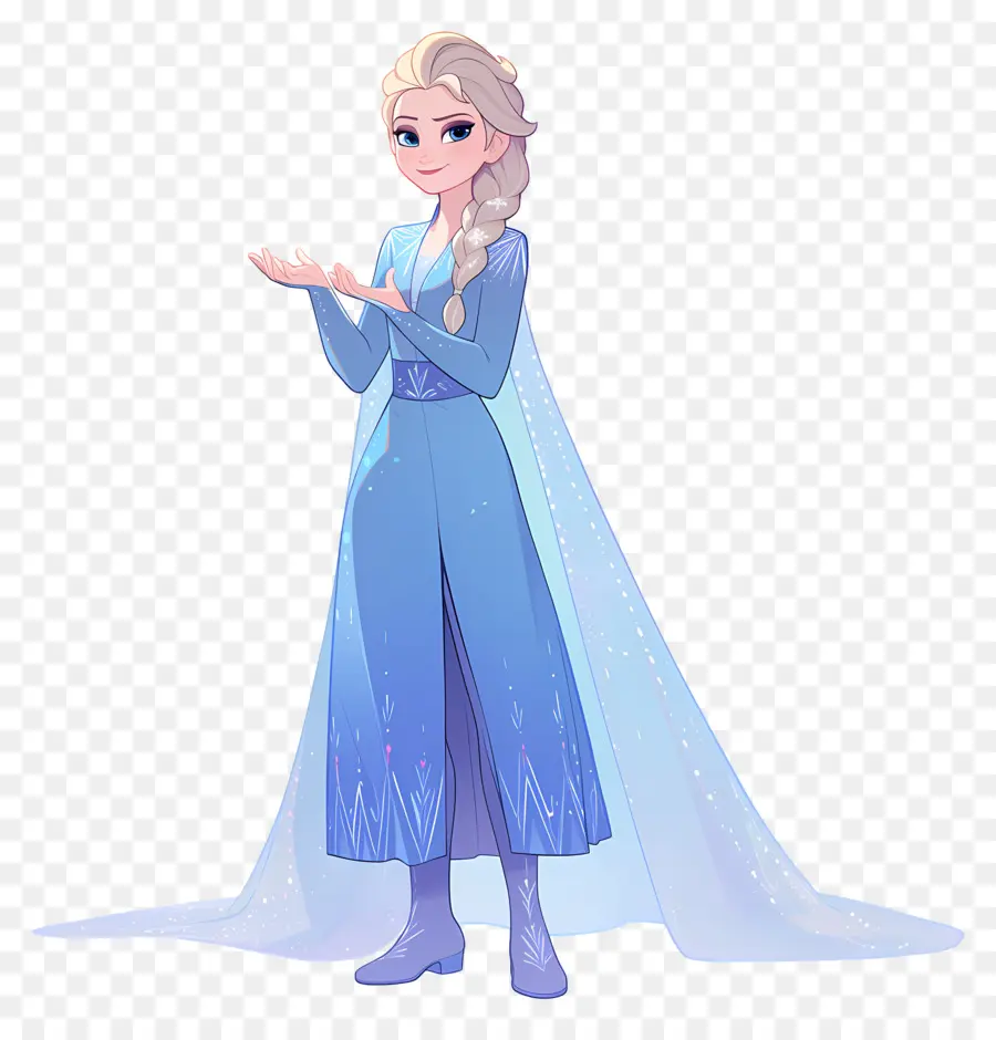 Princesse Elsa Congelée，Reine Des Glaces Bleue PNG