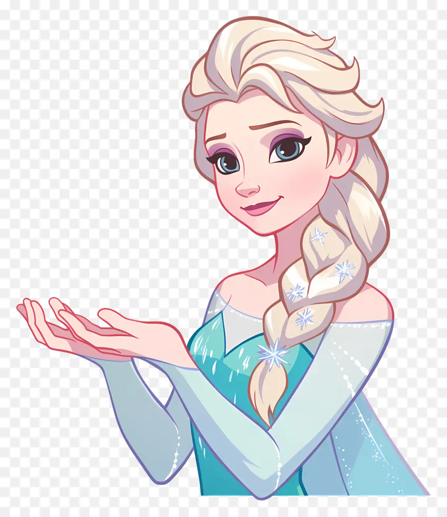 Princesse Elsa Congelée，Reine Des Glaces Bleue PNG