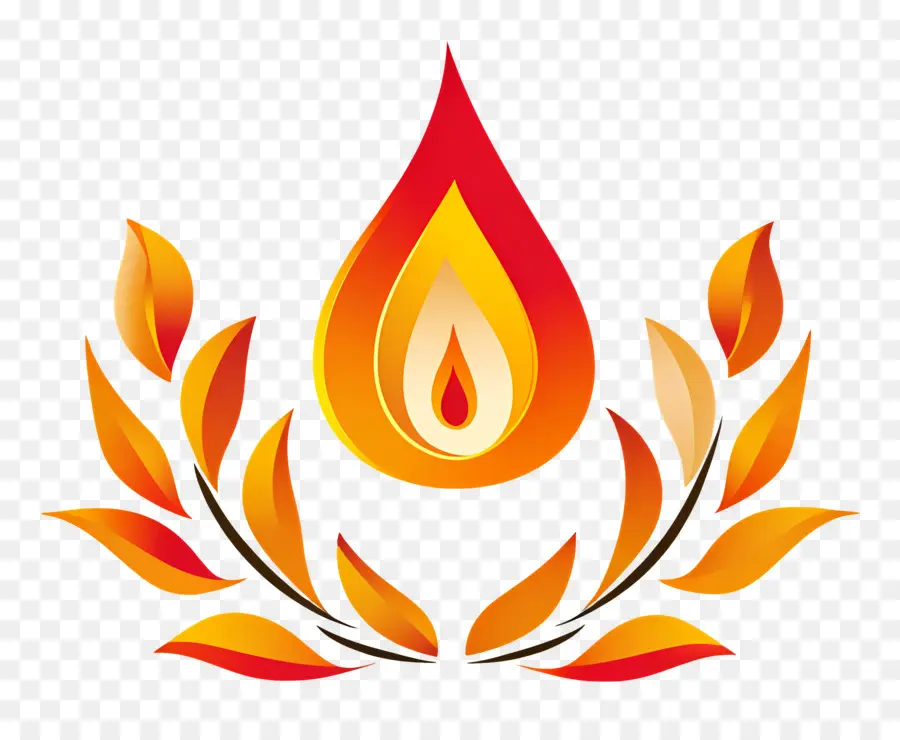 Toran，Flamme Et Feuilles PNG