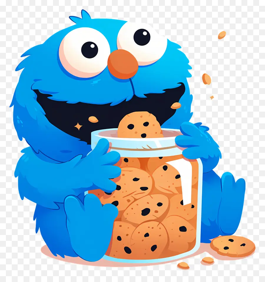 Monstre Aux Biscuits，Monstre Bleu Avec Des Biscuits PNG