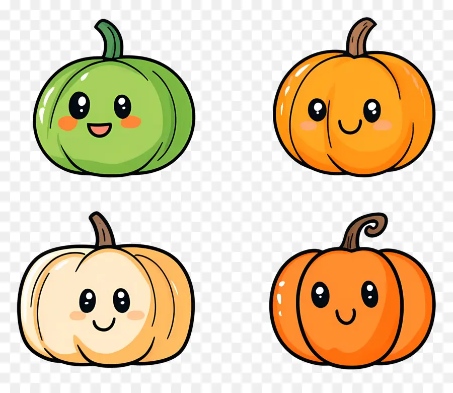 Citrouilles Mignonnes，Souriant PNG