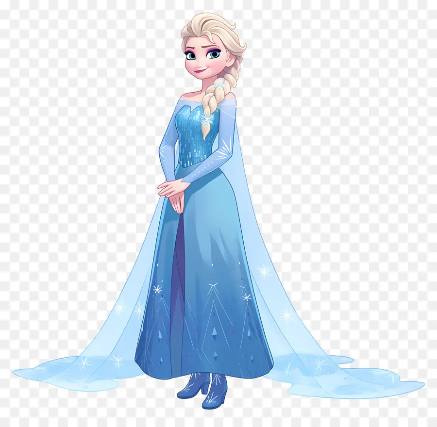 Princesse Elsa Congelée，Reine Des Glaces Bleue PNG