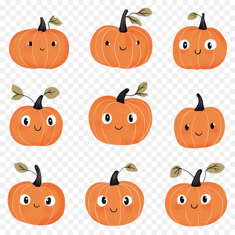 Citrouilles Mignonnes，Citrouilles Kawaii PNG