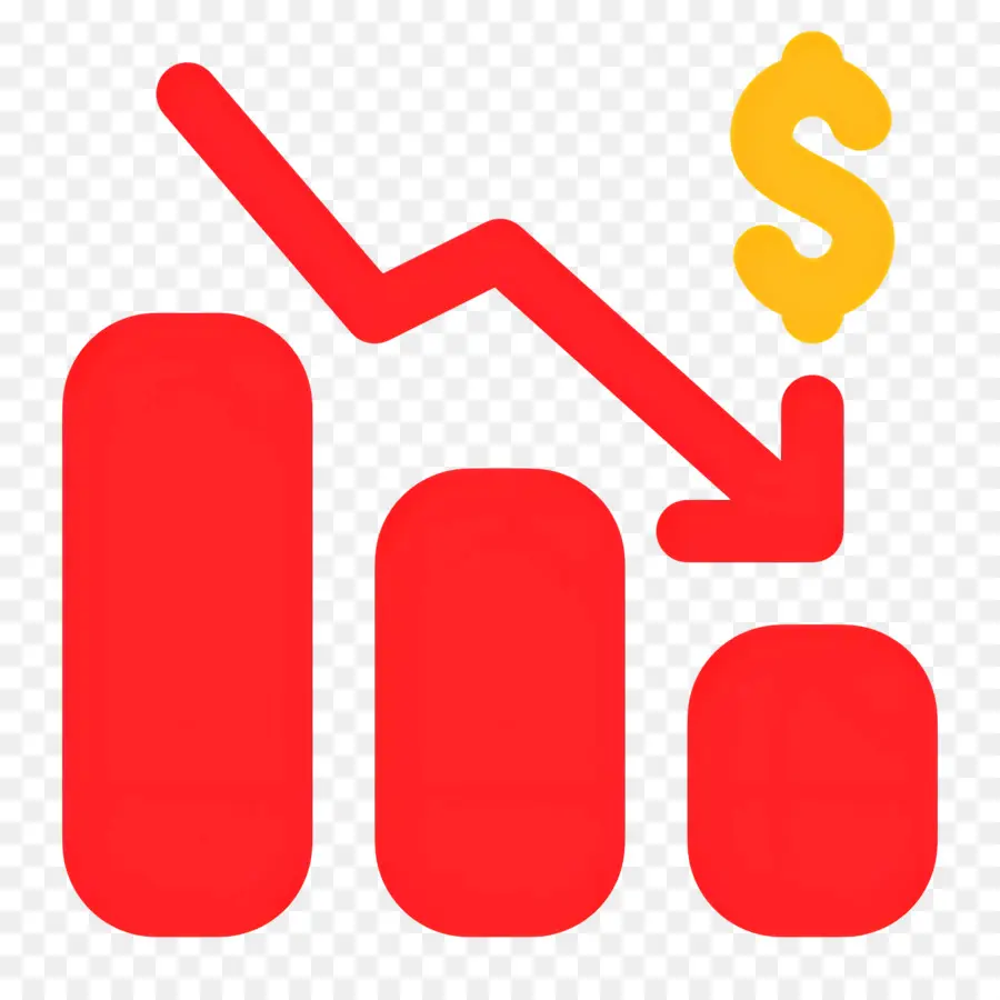 Investissement En Baisse，Graphique Descendant Rouge PNG