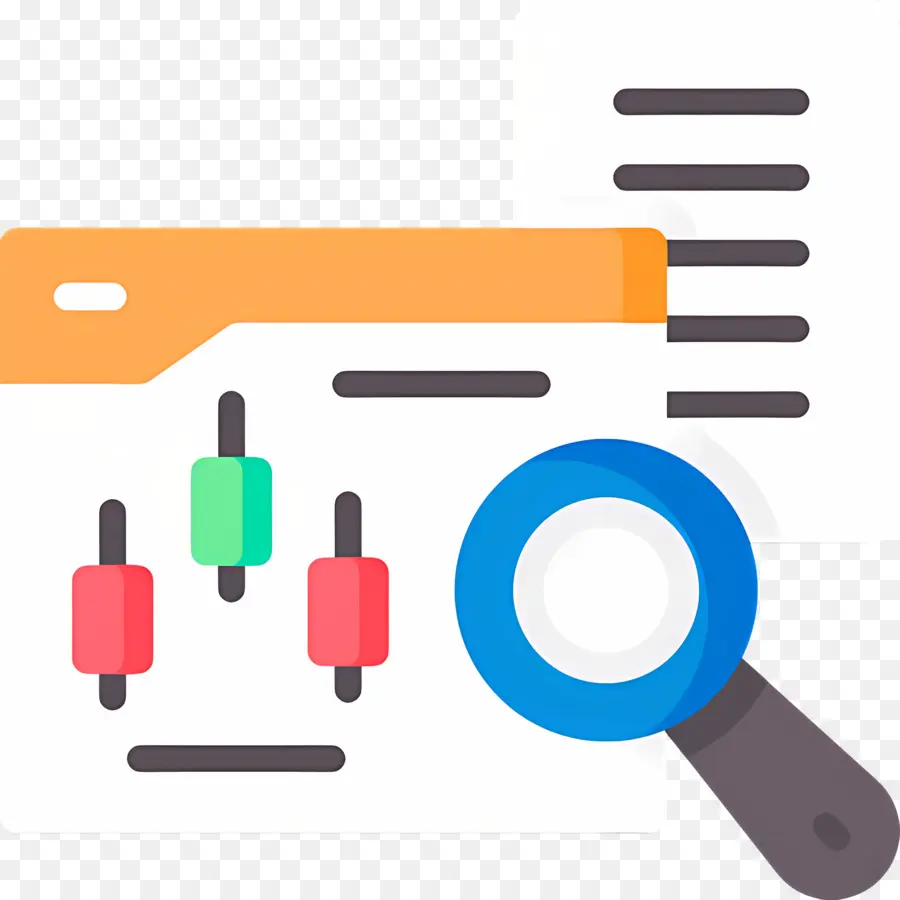 Recherche En Investissement，Loupe Avec Graphique PNG