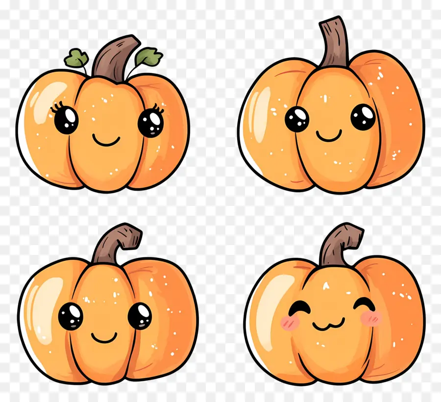 Citrouilles Mignonnes，Citrouilles Kawaii PNG