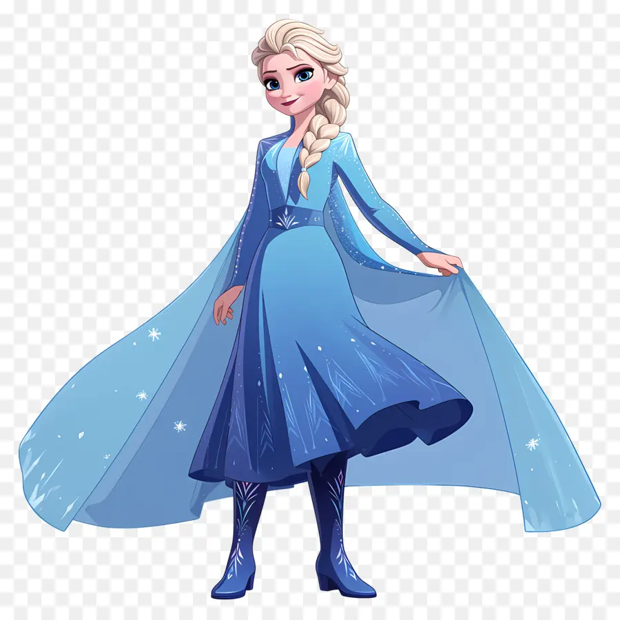 Princesse Elsa Congelée，Reine Des Glaces Bleue PNG