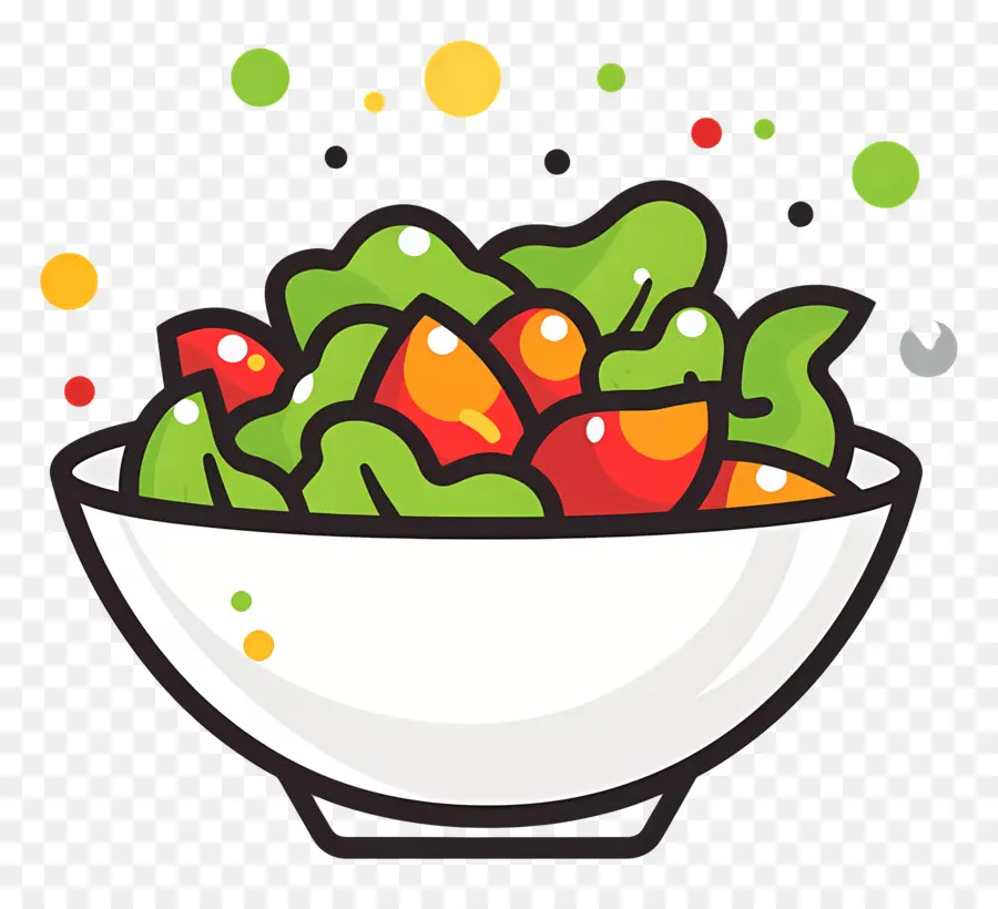 Salade De Dessin Animé，Salade Colorée PNG