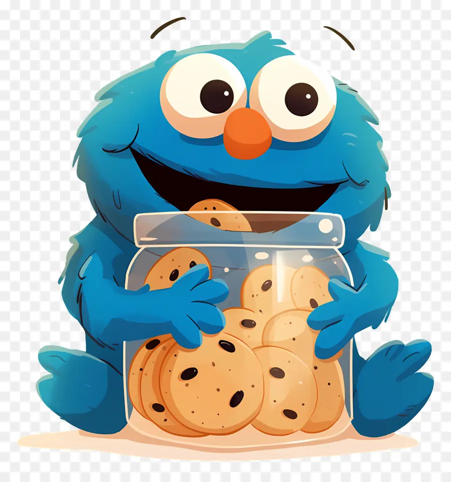 Monstre Aux Biscuits，Monstre Bleu Avec Des Biscuits PNG