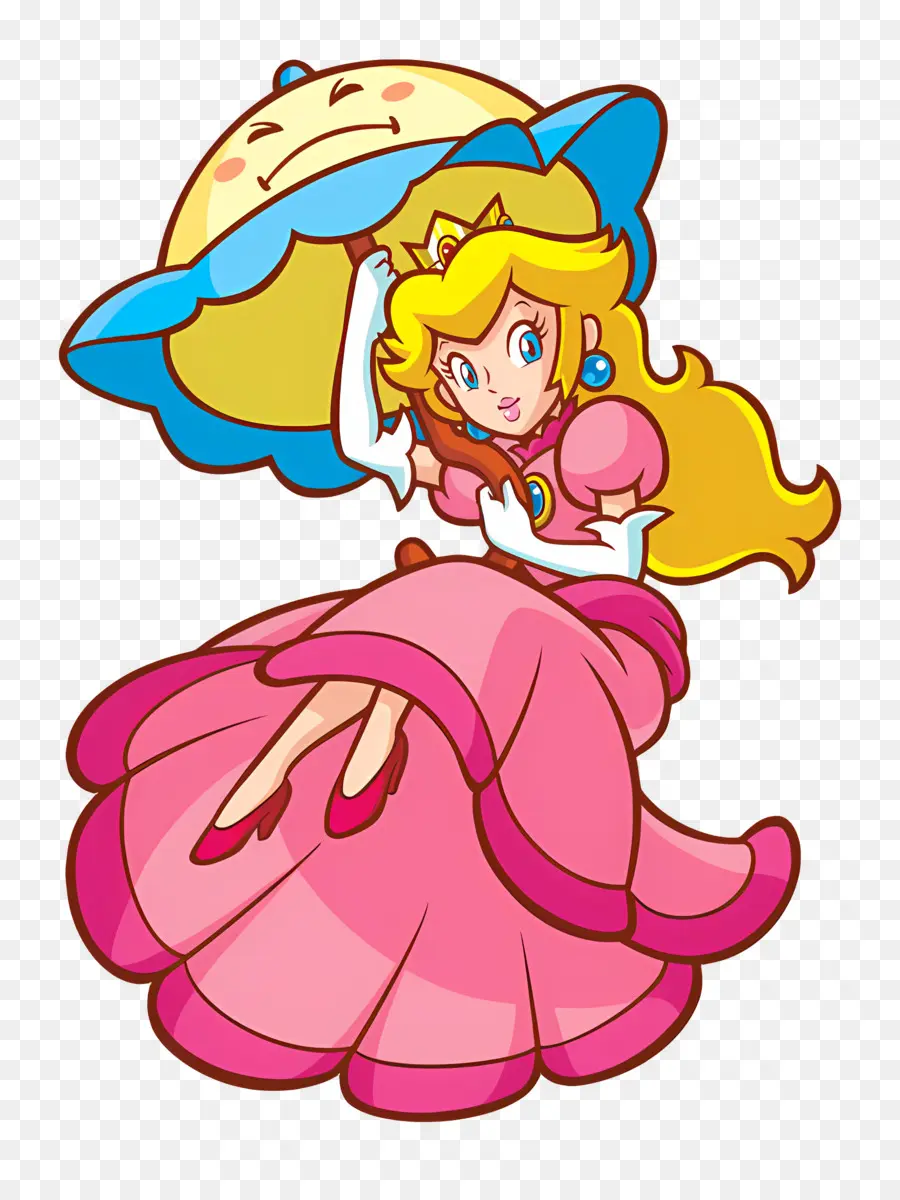 Princesse Pêche，Princesse Avec Parasol PNG