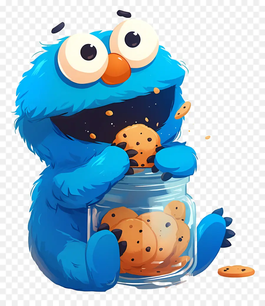 Monstre Aux Biscuits，Monstre Aux Biscuits Bleus PNG