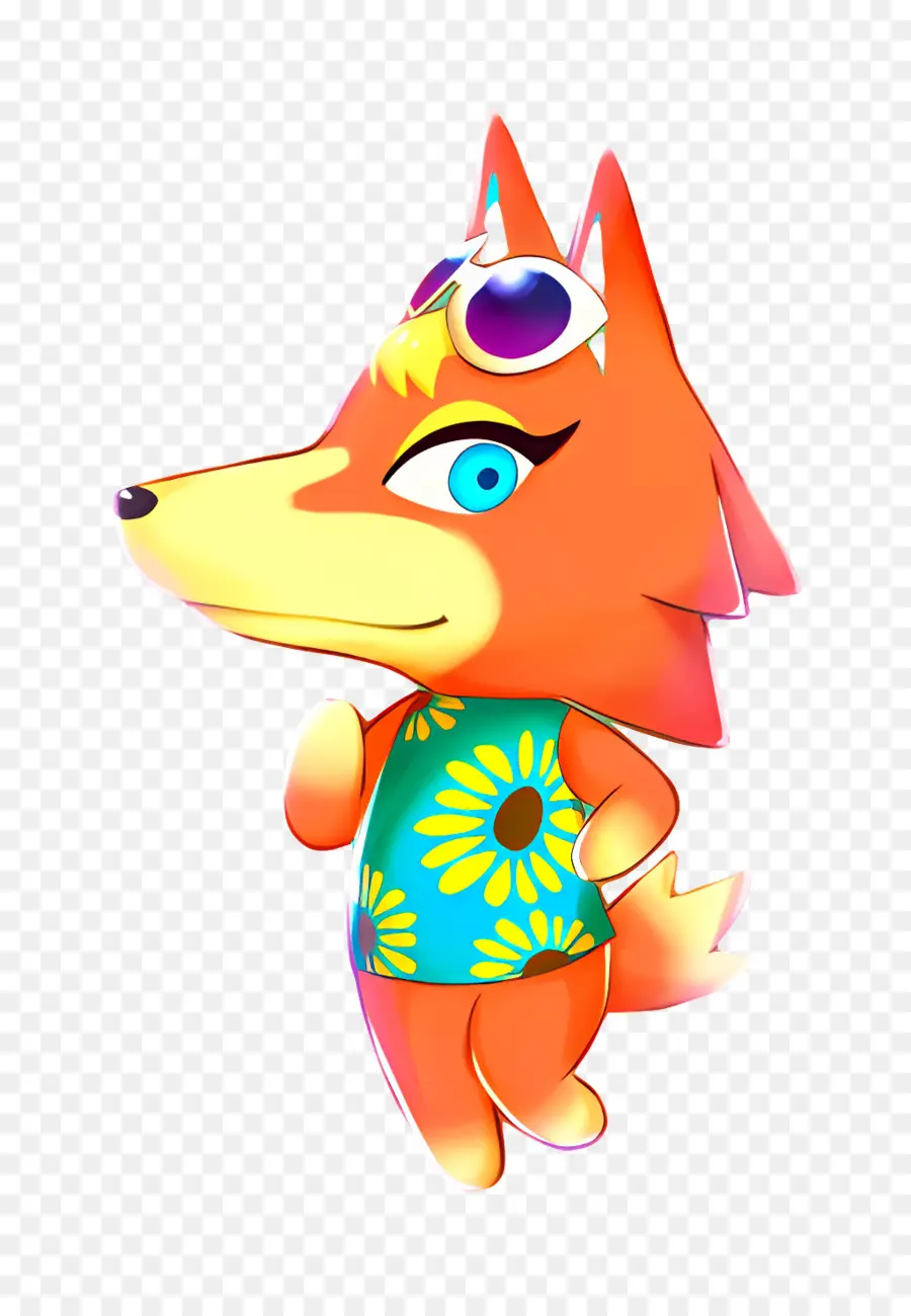 Traversée D'animaux，Personnage De Renard Orange PNG