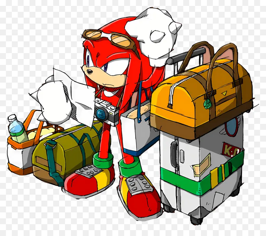 Sonic Le Hérisson，Personnage Rouge Avec Bagages PNG