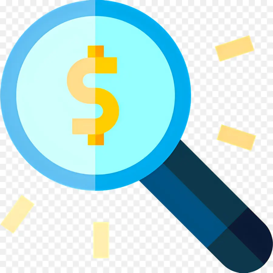 Recherche En Investissement，Loupe Bleue PNG