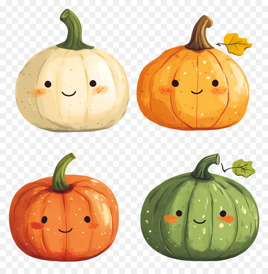 Citrouilles Mignonnes，Souriant PNG