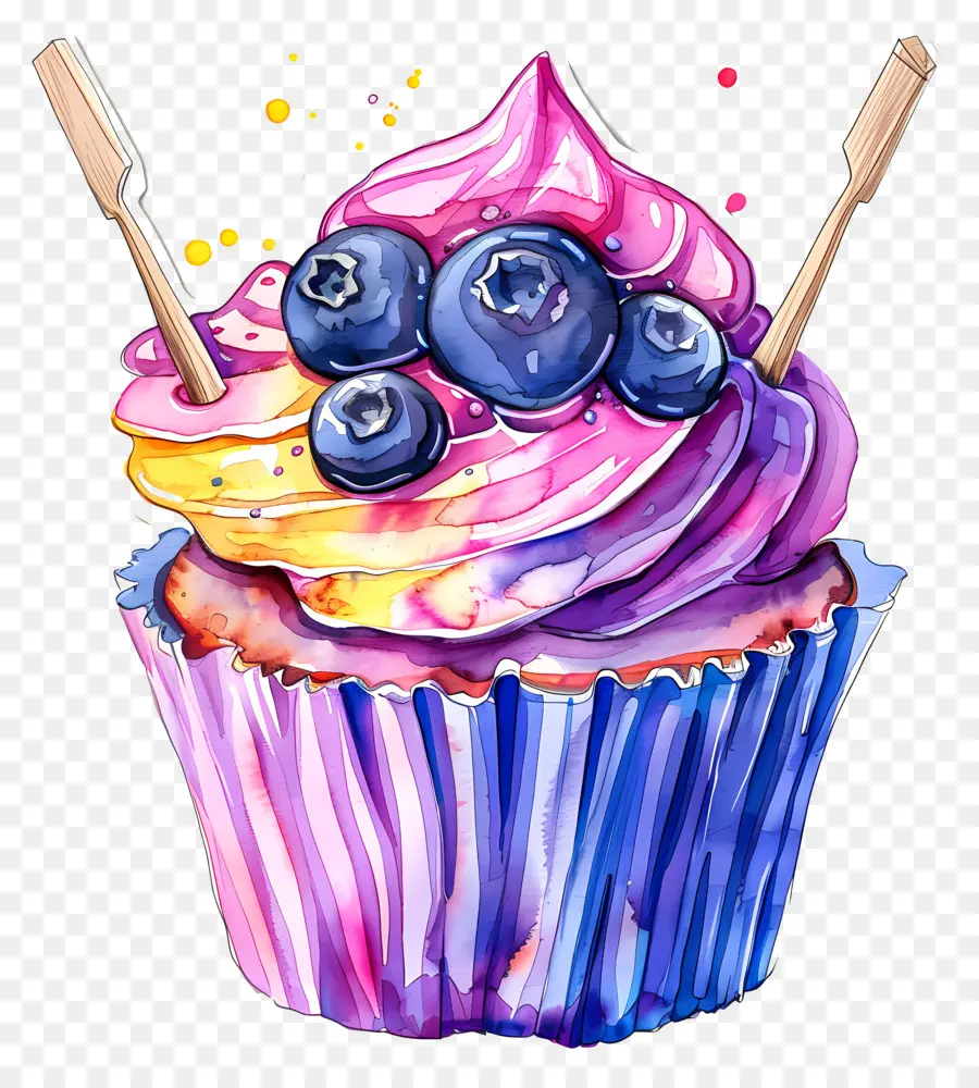 Cupcake Millésime，Petit Gâteau Coloré PNG