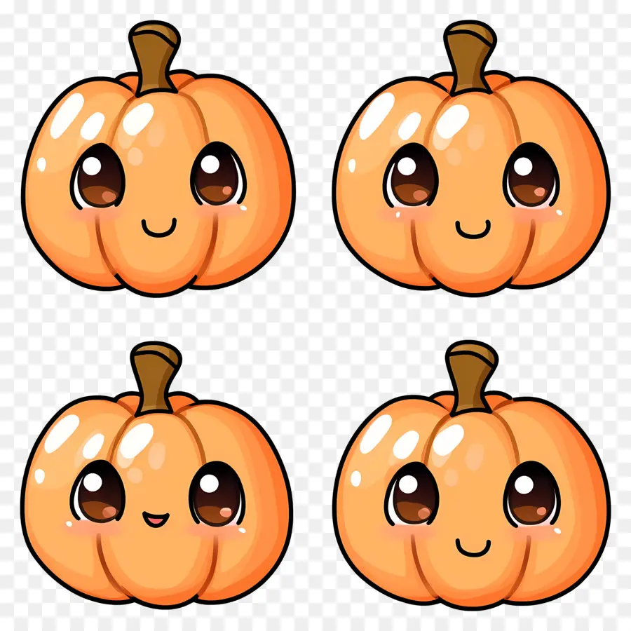 Citrouilles Mignonnes，Citrouilles Kawaii PNG