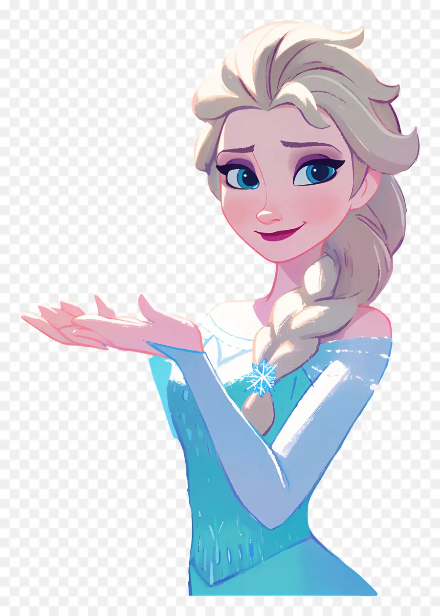 Princesse Elsa Congelée，Reine Des Glaces Bleue PNG