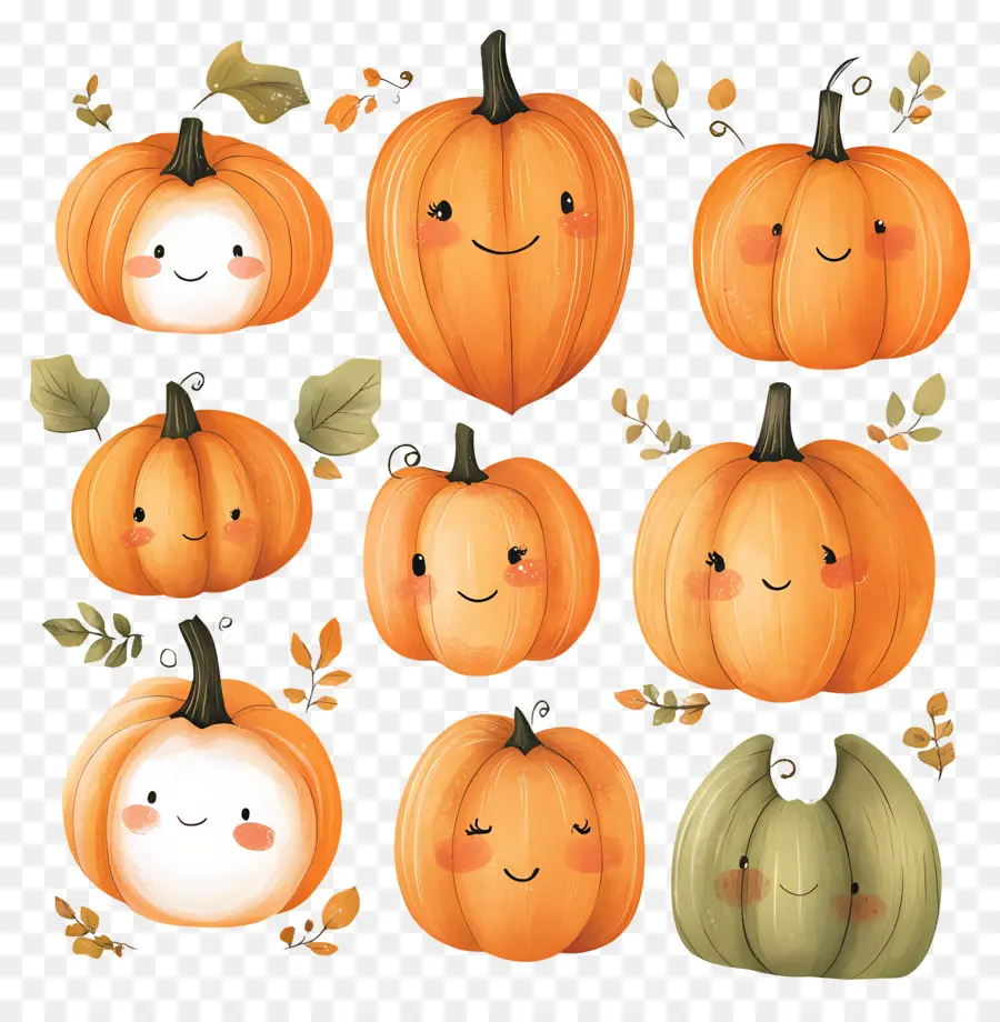 Citrouilles Mignonnes，Citrouilles D'halloween PNG