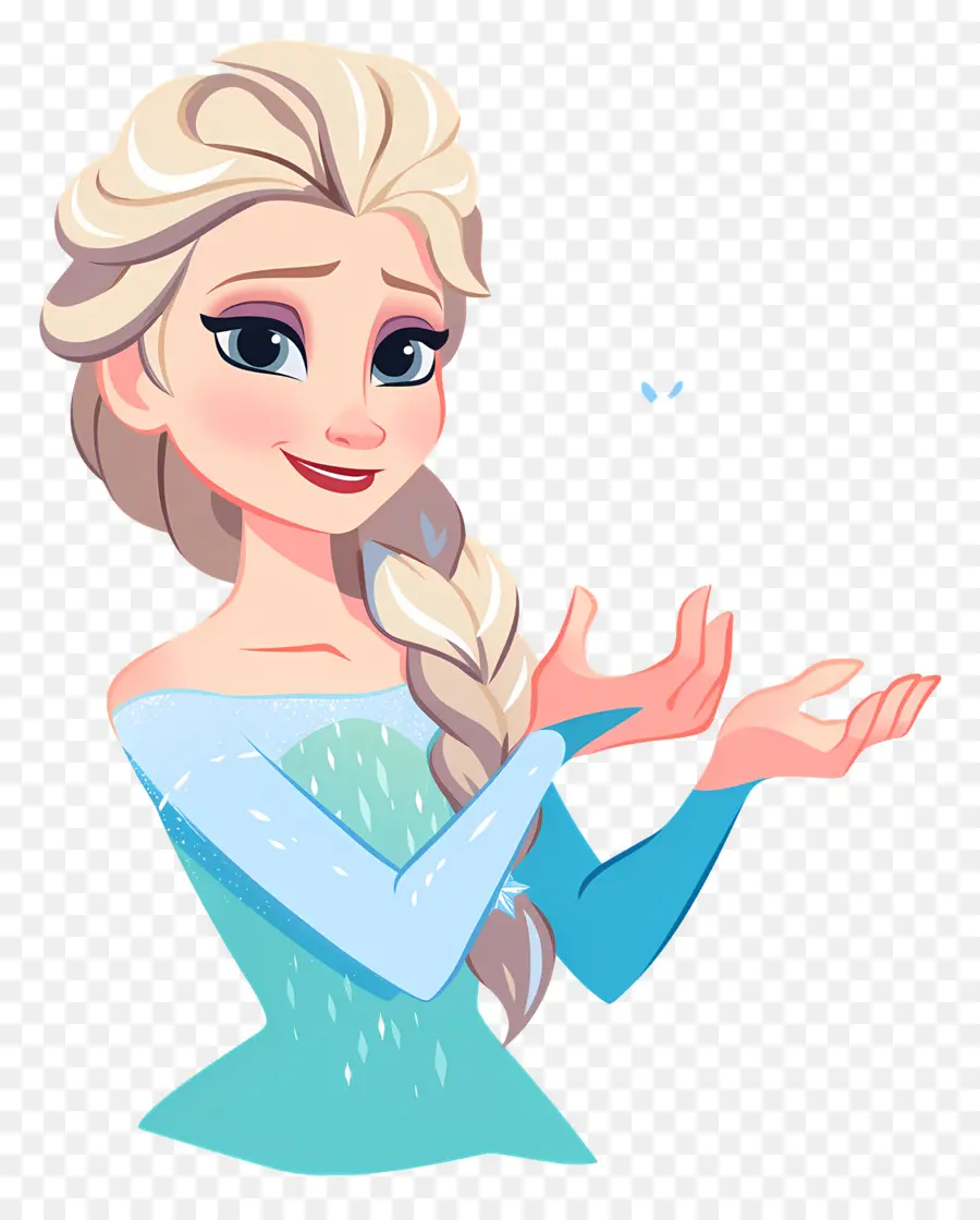 Princesse Elsa Congelée，Reine Des Glaces Bleue PNG