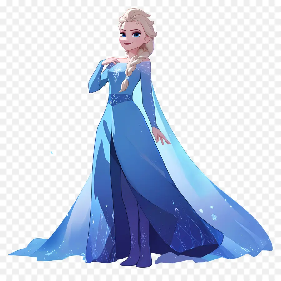 Princesse Elsa Congelée，Reine Des Glaces Bleue PNG