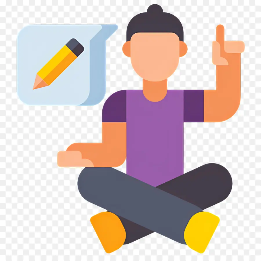 Méditation，Personne Avec Un Crayon PNG