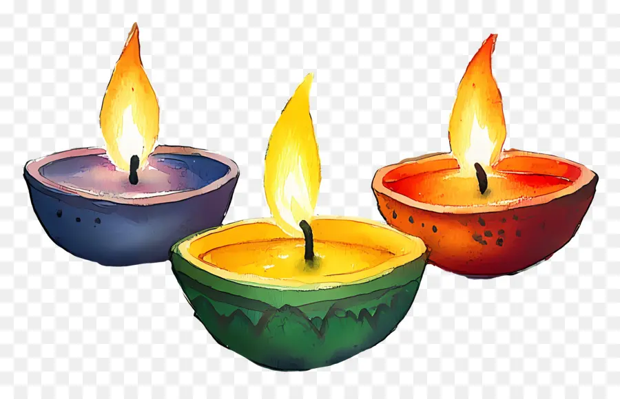 Lampes à Huile Diwali，Bougies PNG