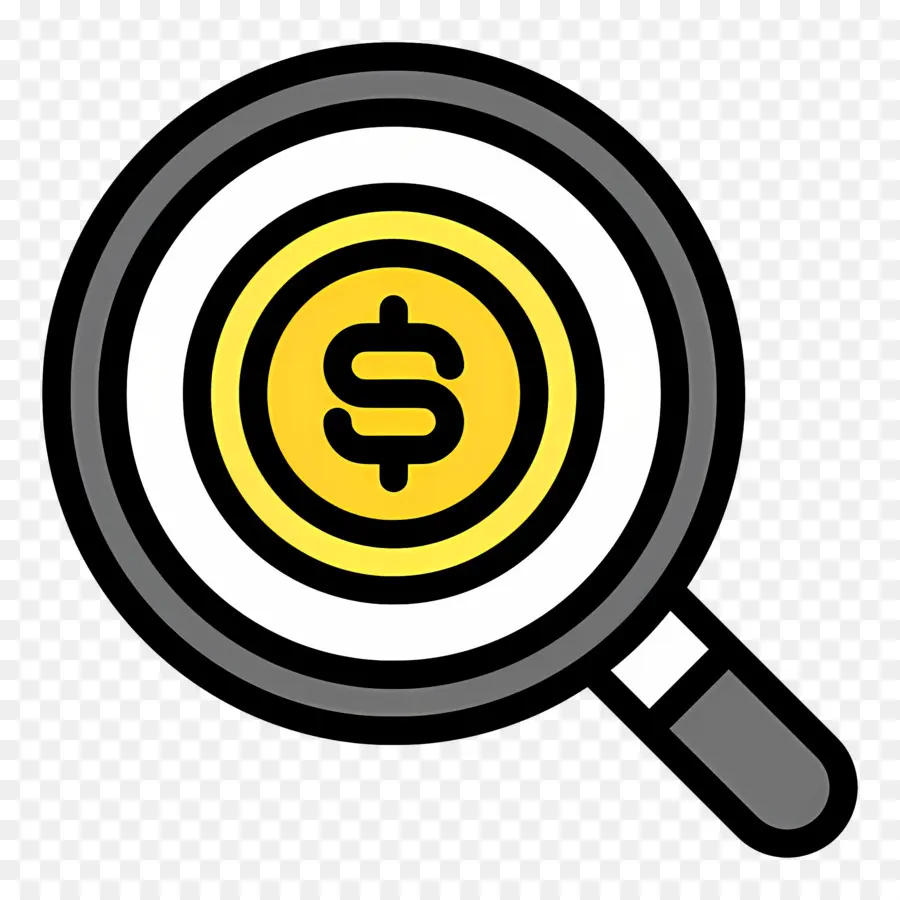 Recherche En Investissement，Loupe Avec Signe Dollar PNG