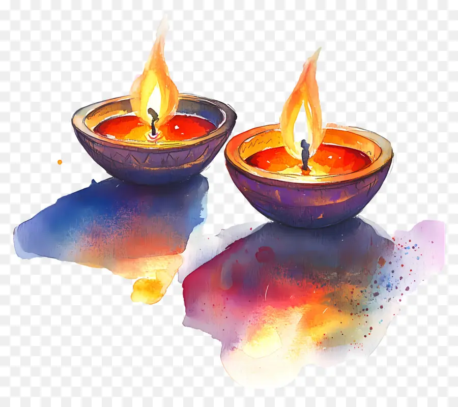 Lampes à Huile Diwali，Bougies PNG