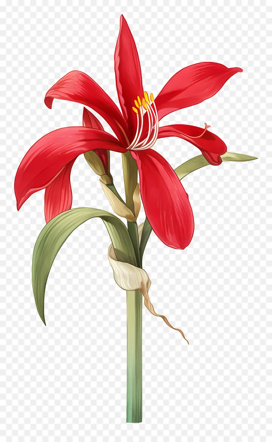 Fleur D'amaryllis，Fleur Rouge PNG