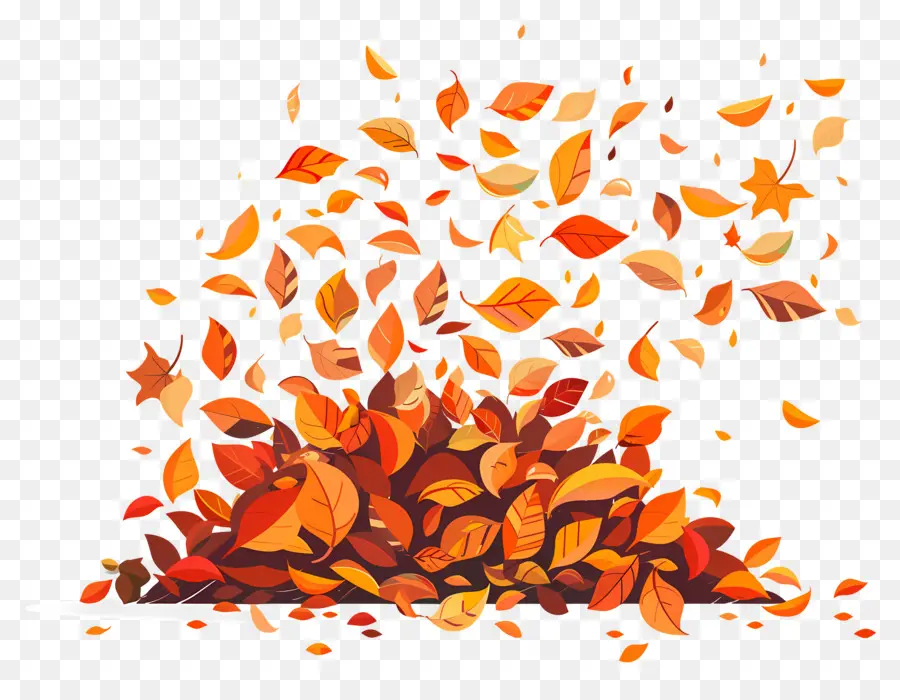 Tas De Feuilles D'automne，Feuilles Qui Tombent PNG