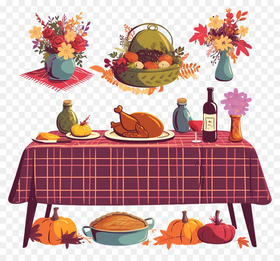 Table De Thanksgiving，Dîner De Thanksgiving PNG