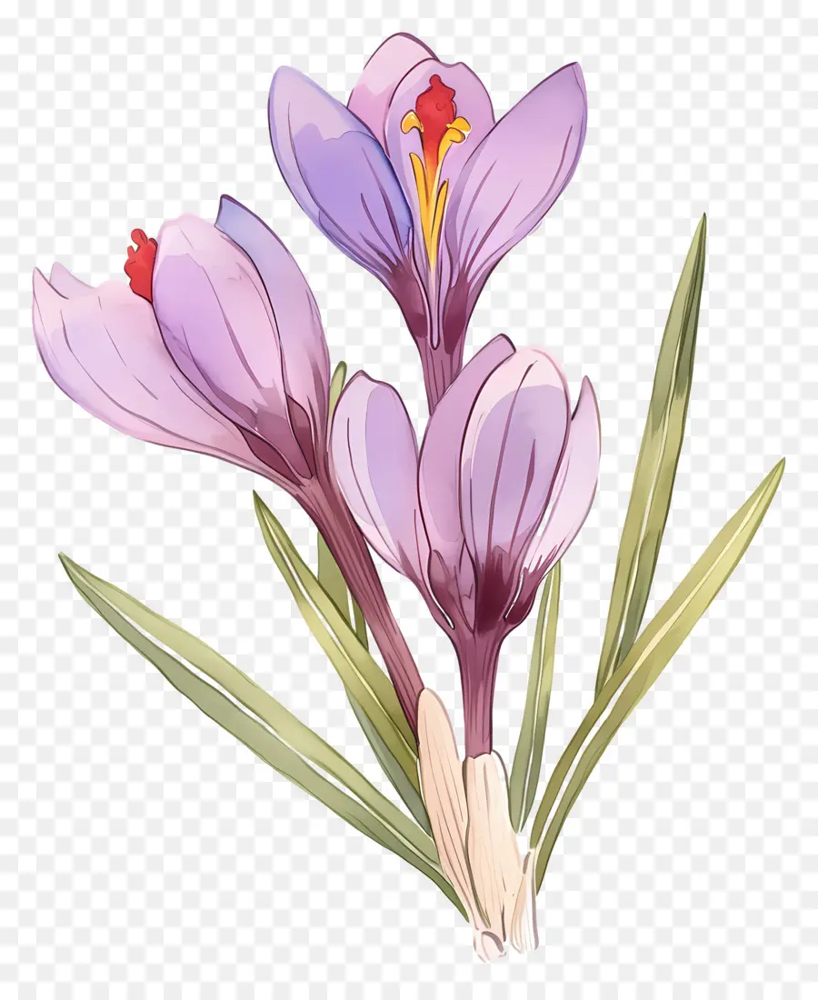 Crocus Safrané，Fleurs De Crocus PNG