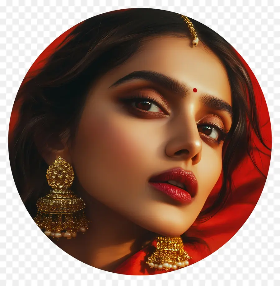 Deepika Padukone，Gros Plan De Femme Dans Tenue Traditionnelle PNG