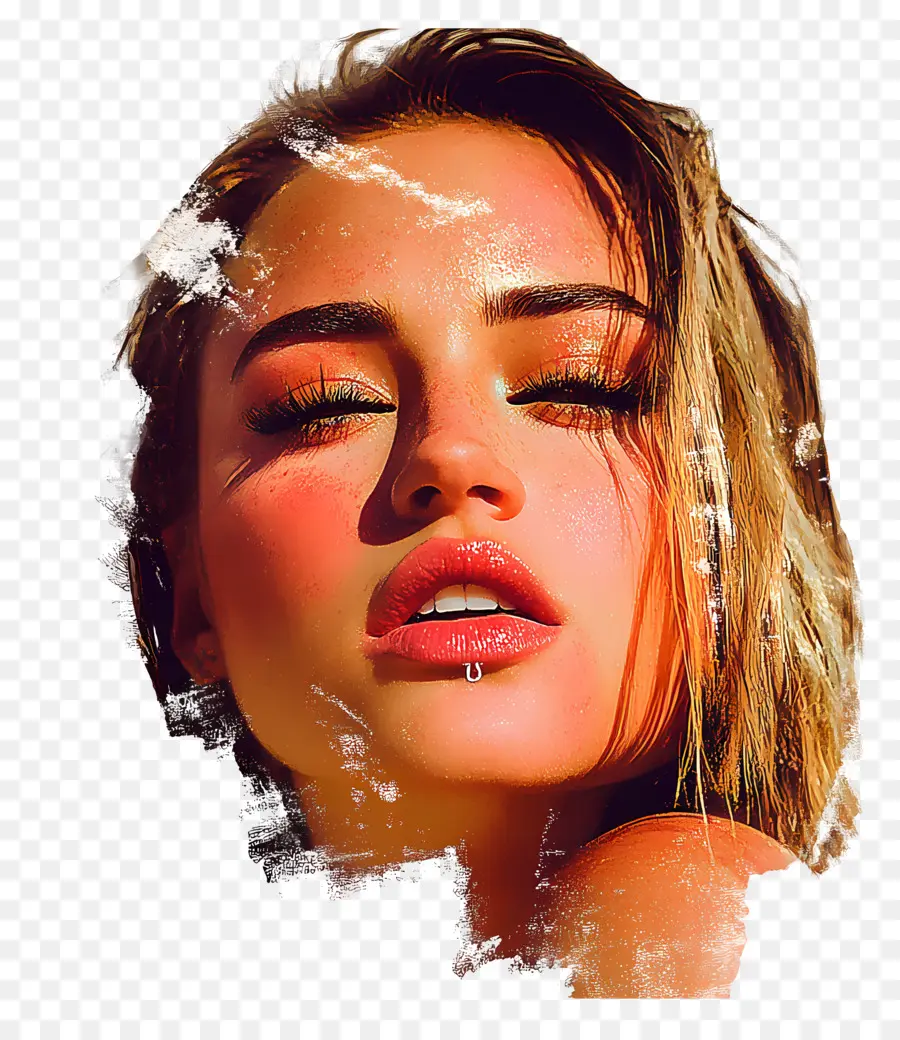 Miley Cyrus，Femme Avec Maquillage Artistique PNG