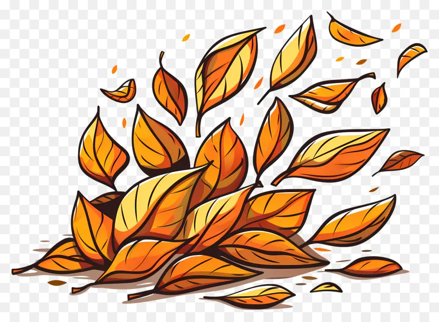 Tas De Feuilles D'automne，Feuilles Qui Tombent PNG